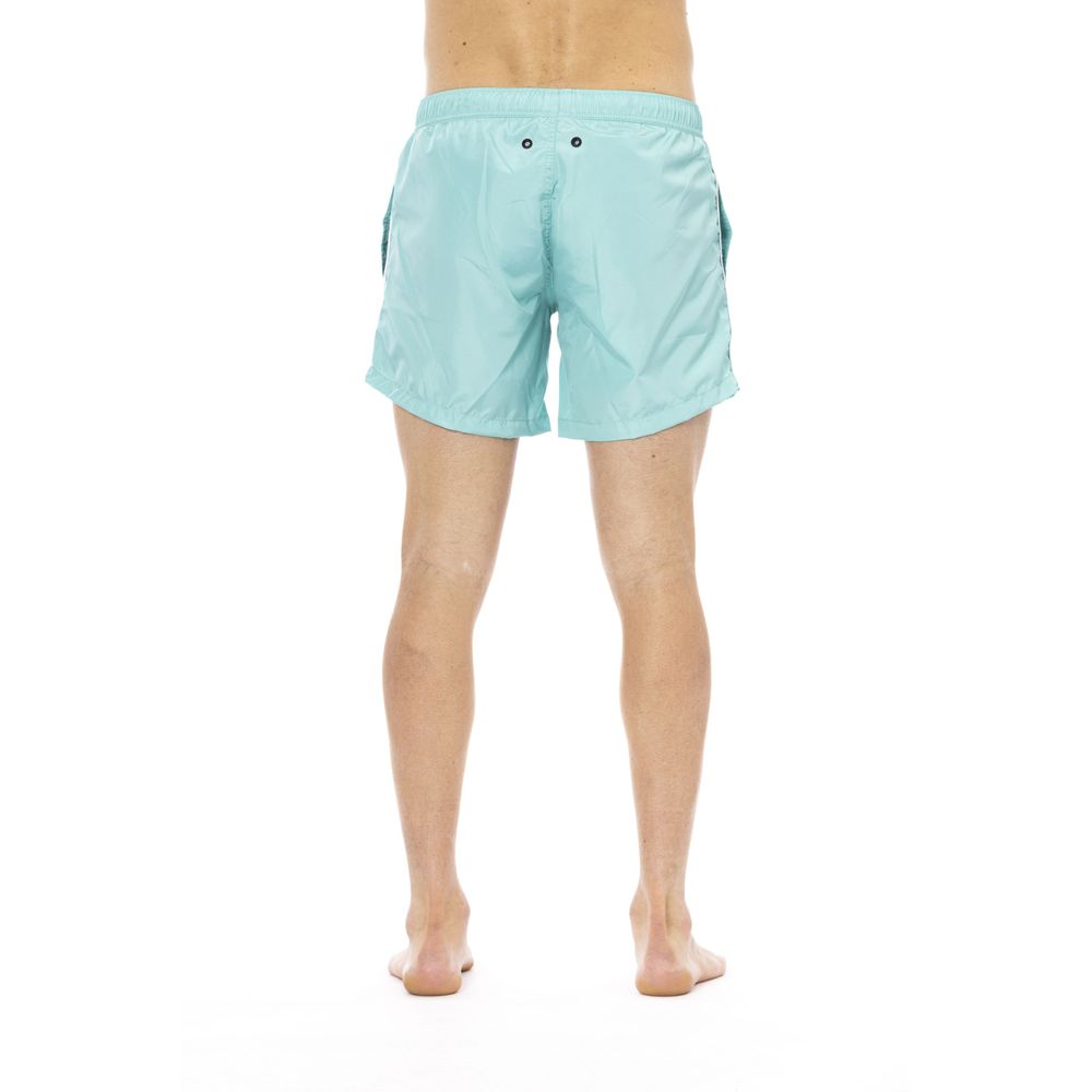  - Light Blue Polyester Men Swim Shorts