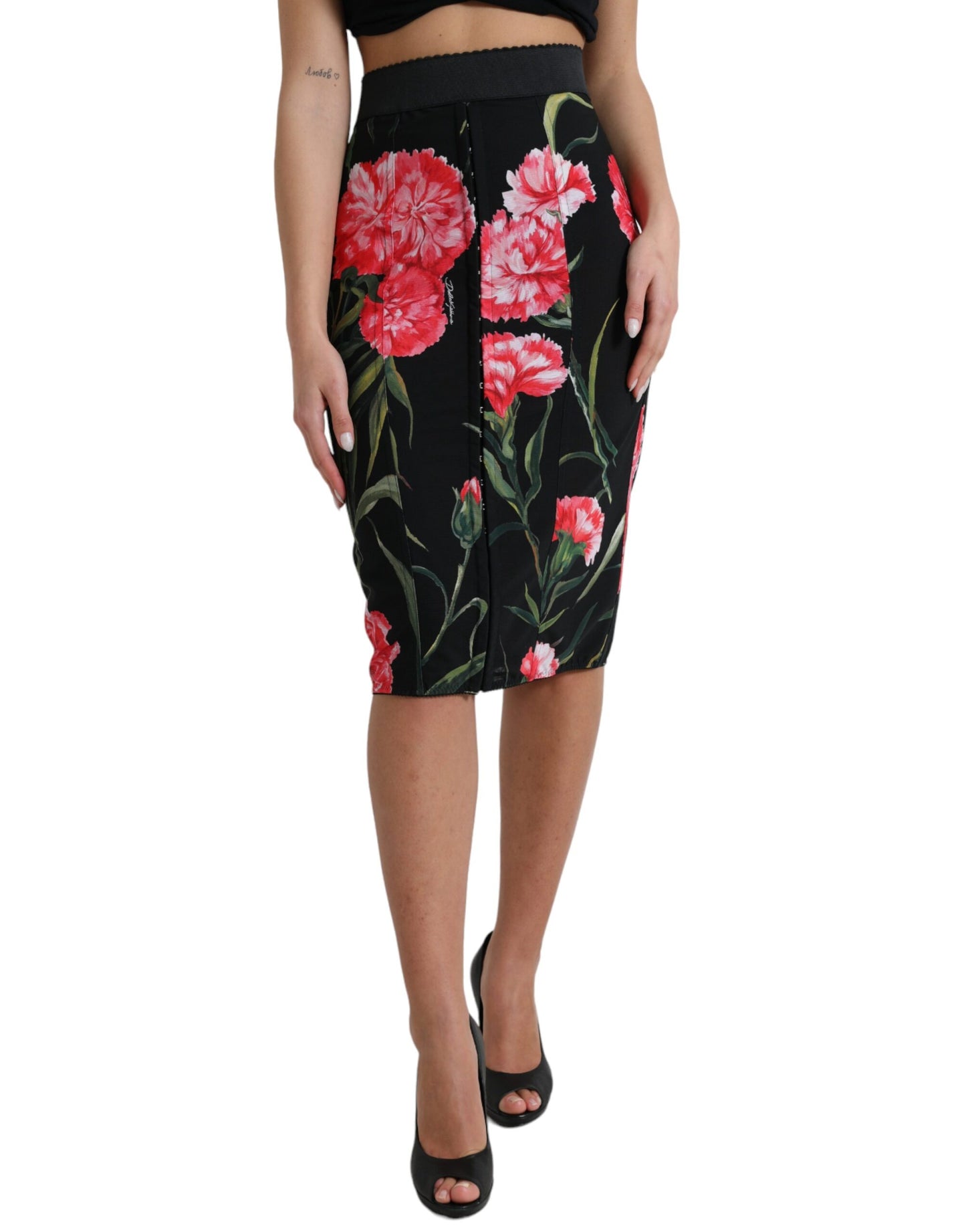  - Floral High Waist Pencil Skirt