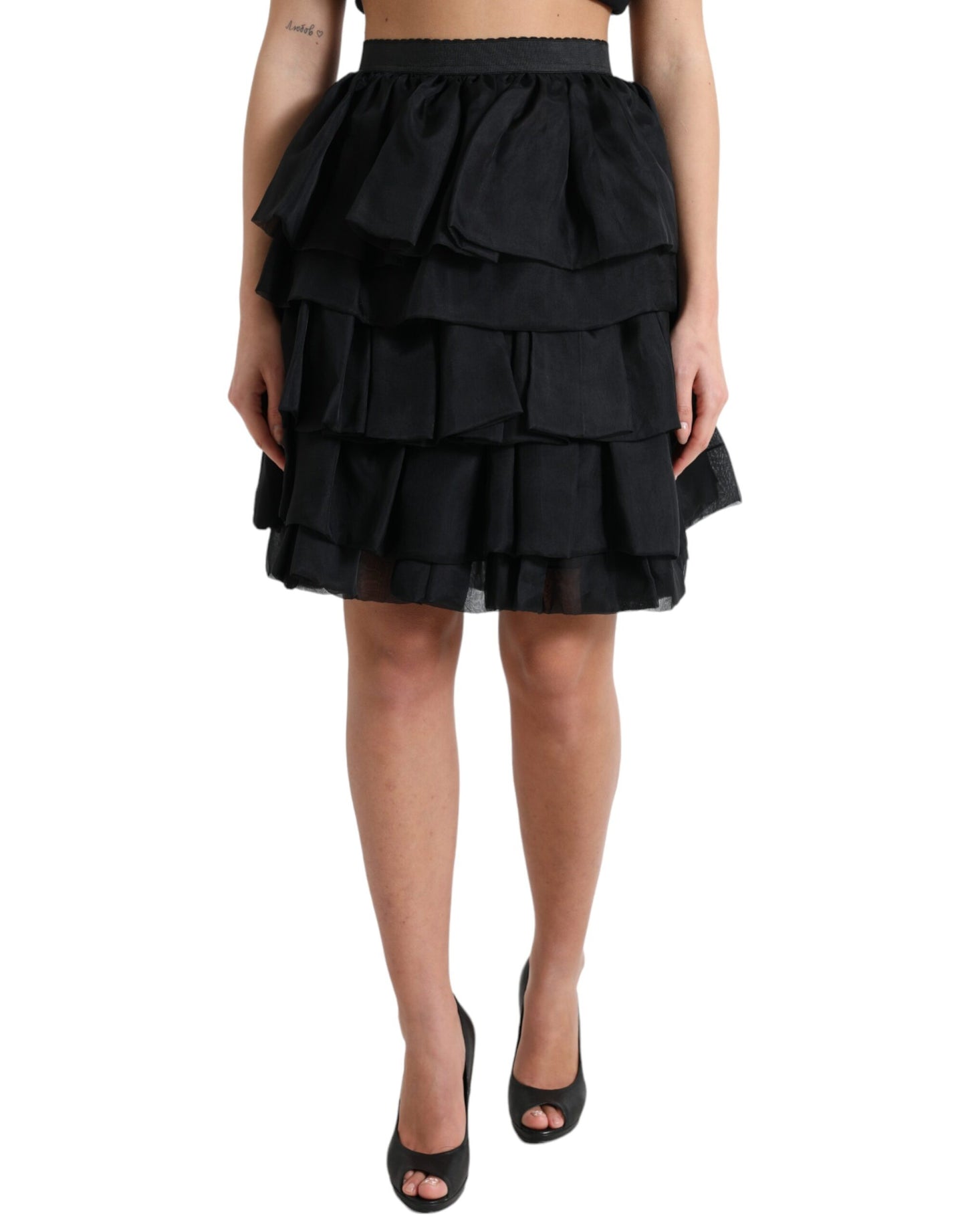  - Elegant Tiered A-Line Mini Skirt