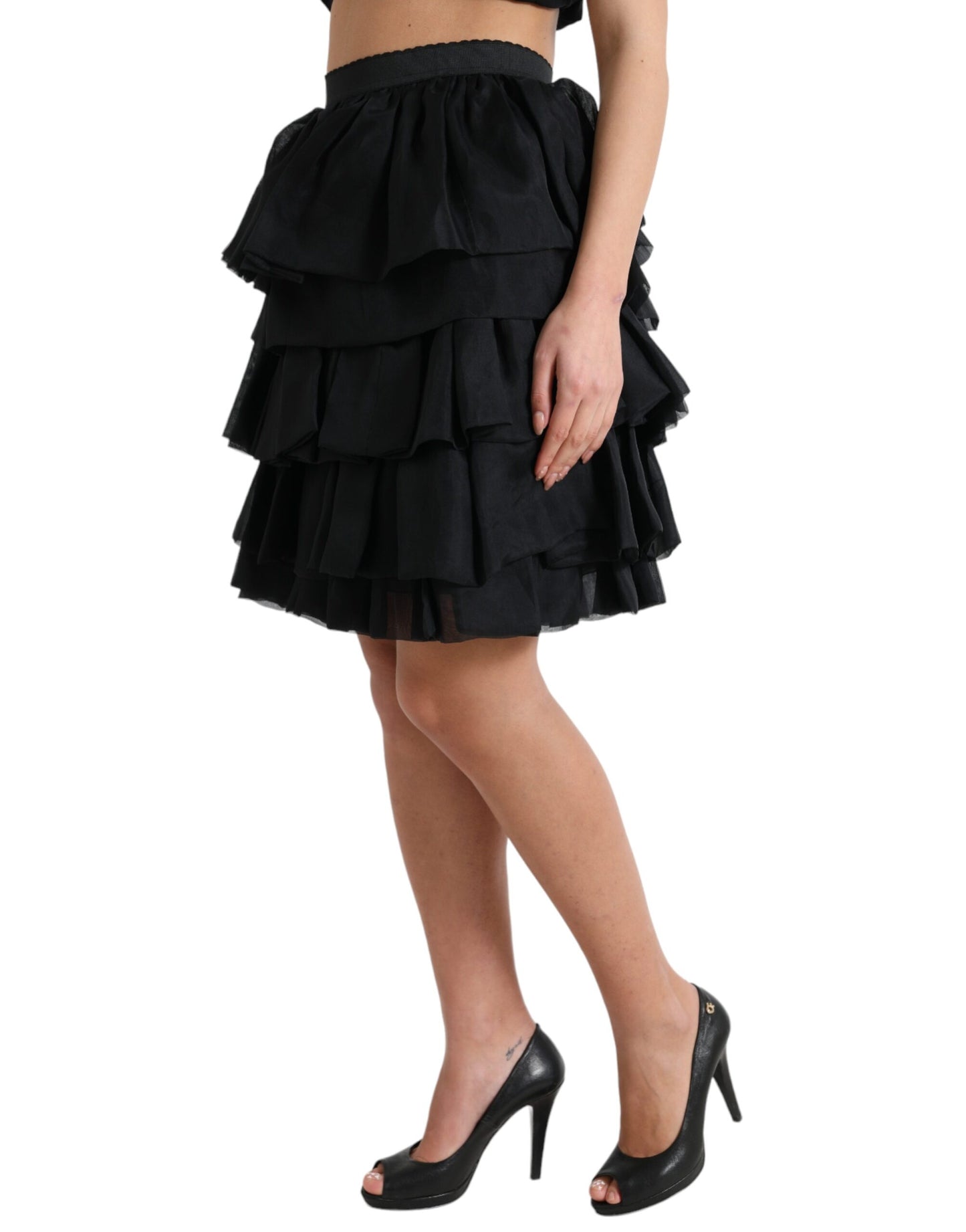  - Elegant Tiered A-Line Mini Skirt