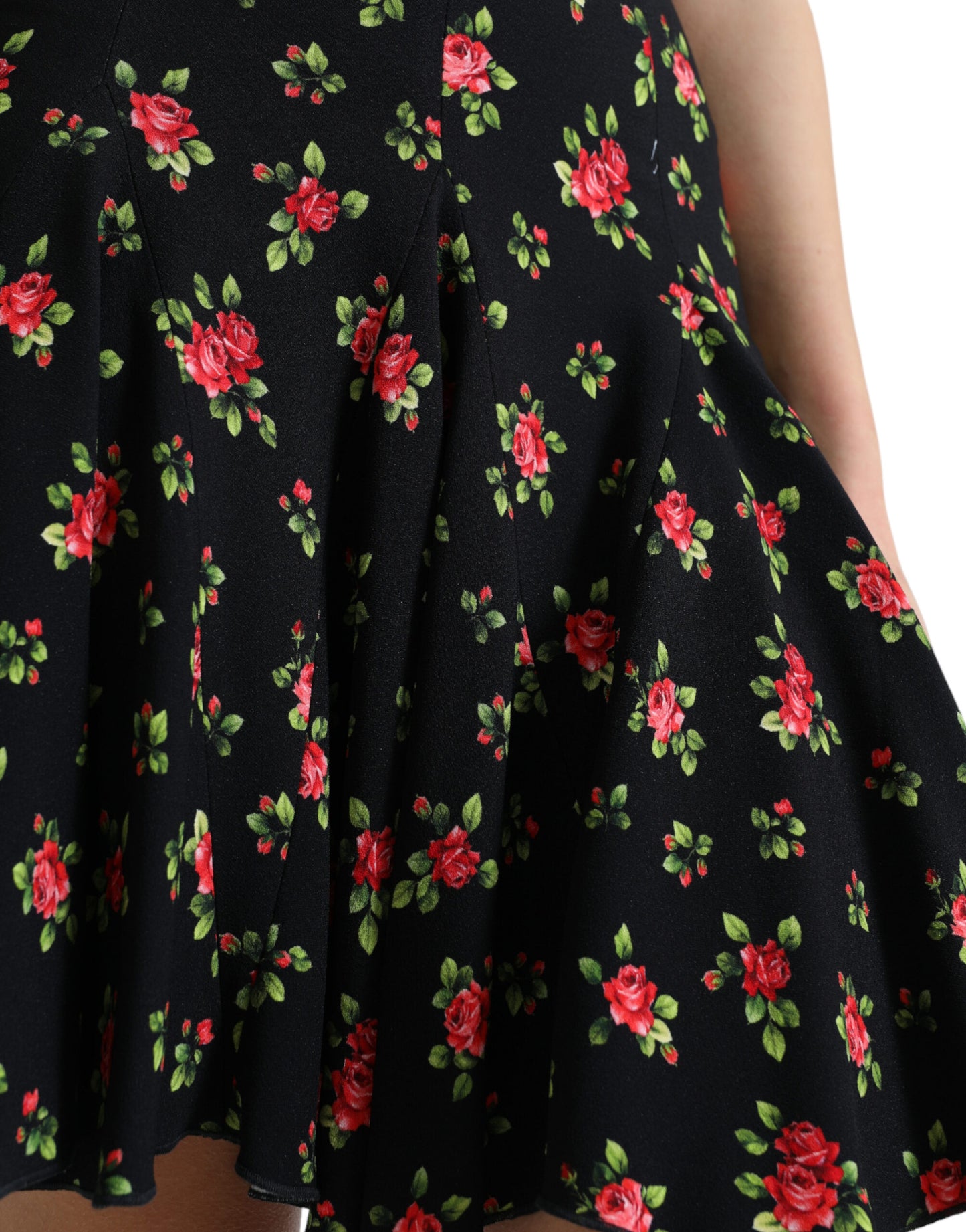  - Floral A-Line Mini Skirt with High Waist