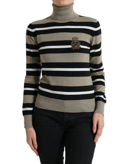  - Multicolor Striped Wool Turtleneck Sweater