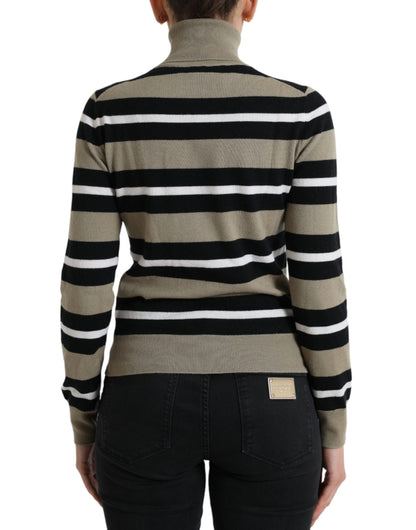  - Multicolor Striped Wool Turtleneck Sweater