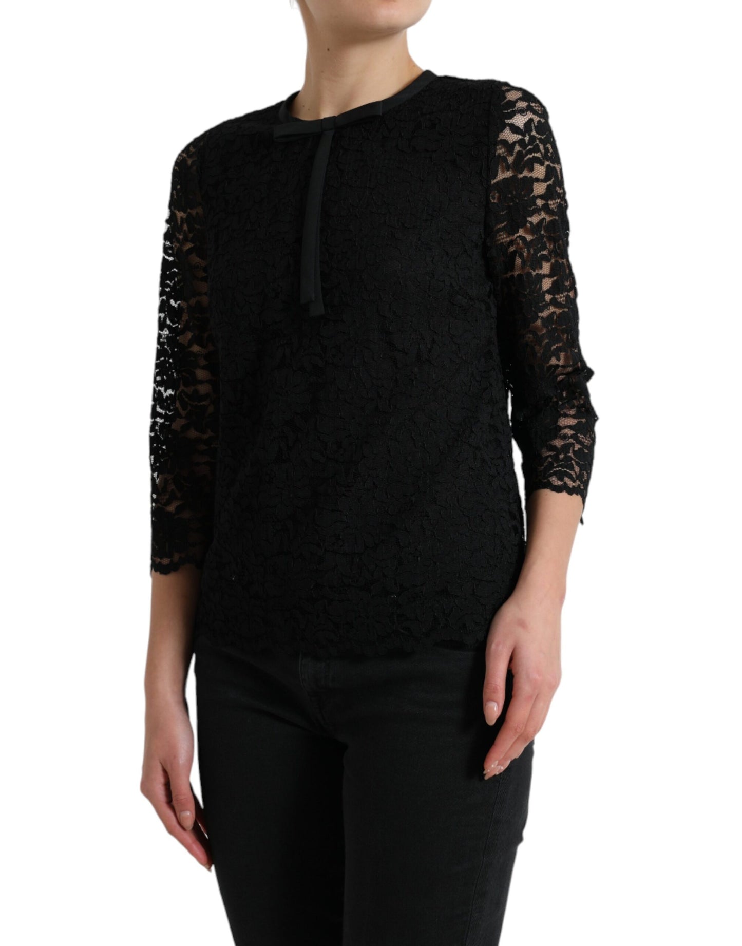  - Elegant Floral Lace Long Sleeve Top