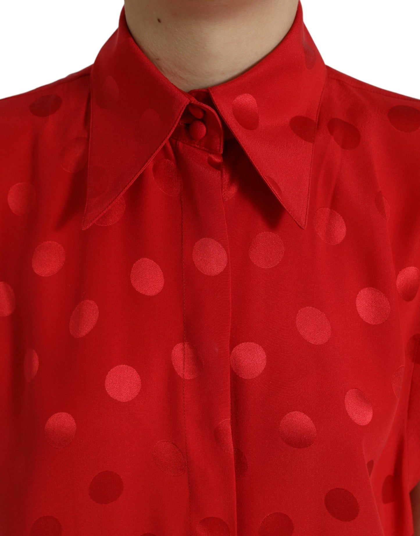  - Elegant Polka Dot Sleeveless Silk Blouse