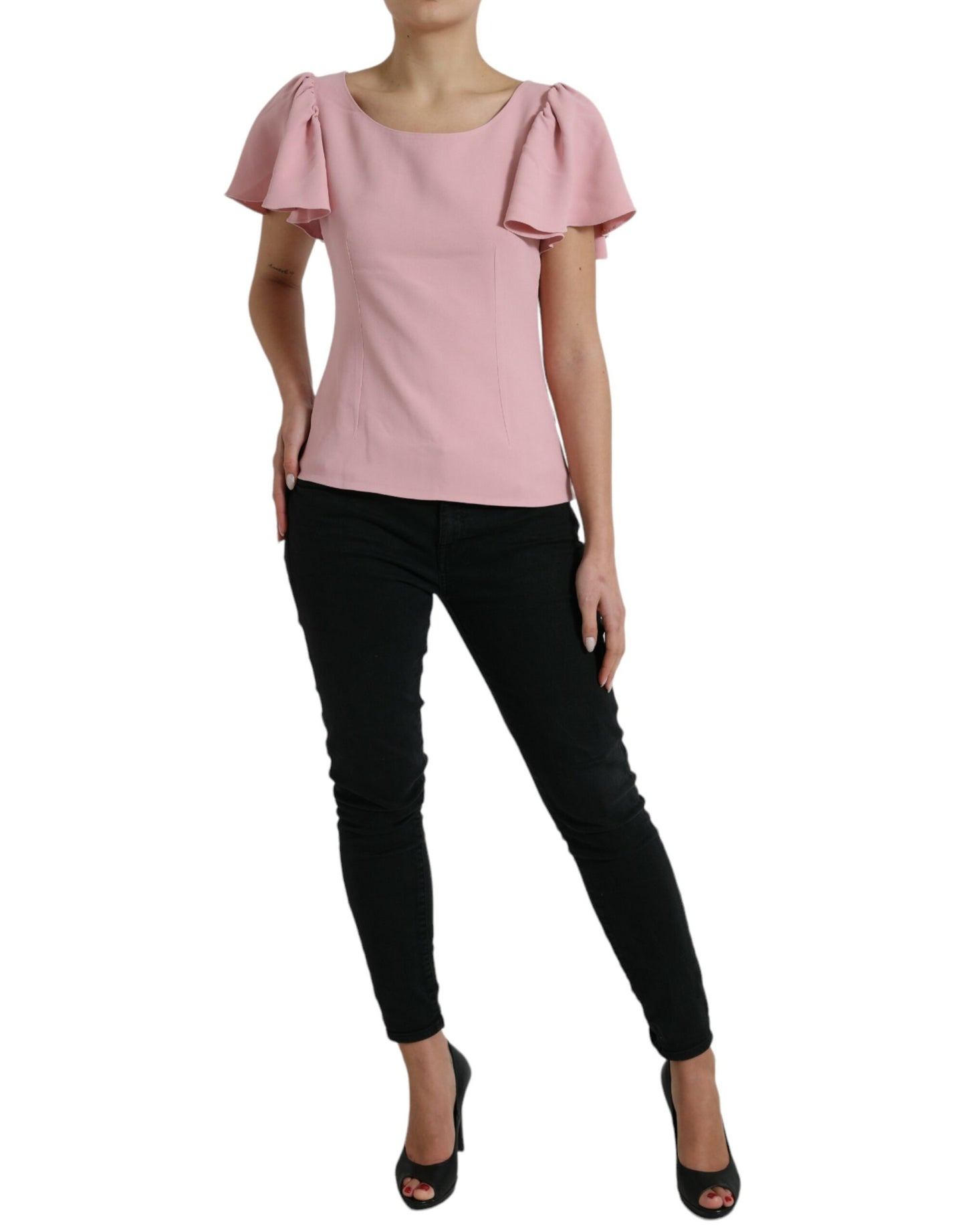  - Chic Pink Bell Sleeve Top