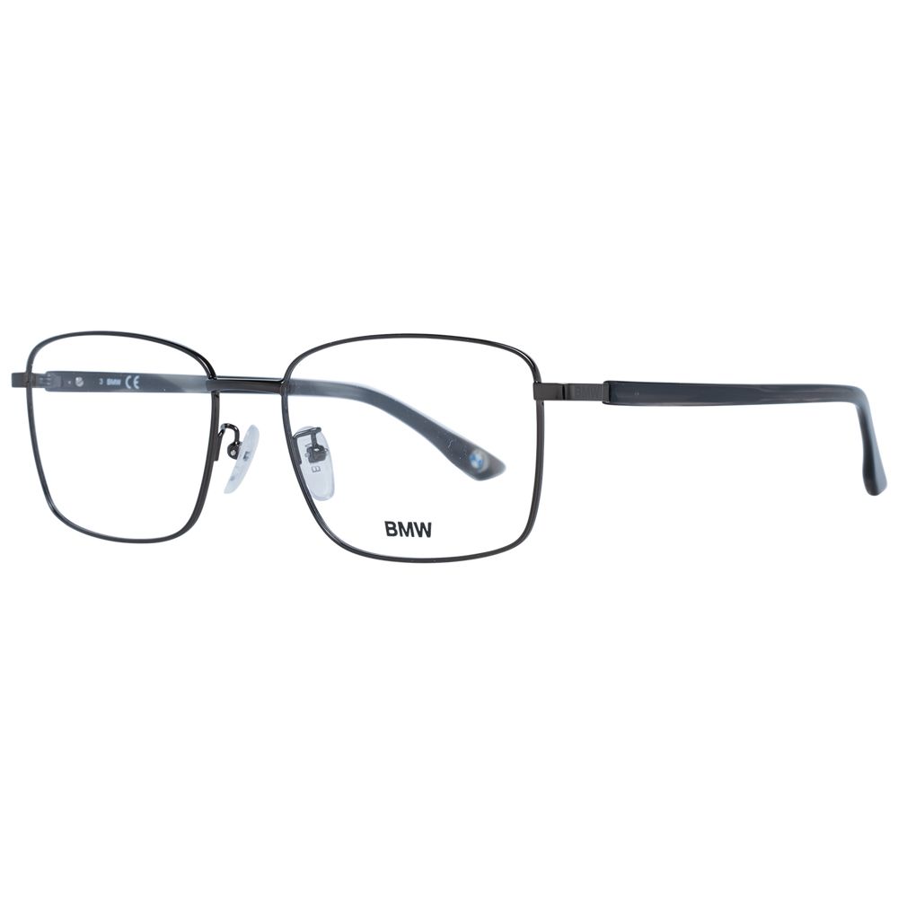 BMW Gray Men’s Optical Frames – Gunmetal Rectangle Design, 56mm
