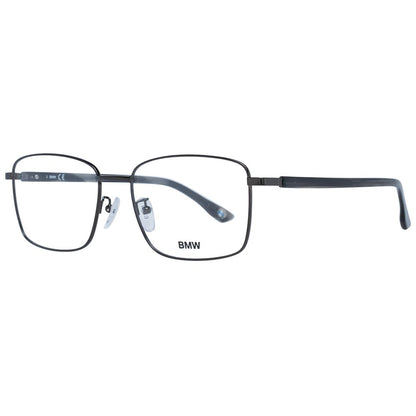 BMW Gray Men’s Optical Frames – Gunmetal Rectangle Design, 56mm