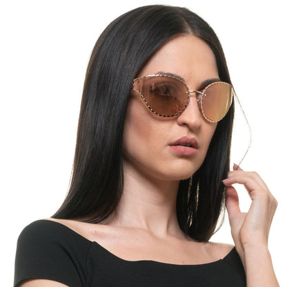  - Rose Gold Oval Mirrored Sunglasses