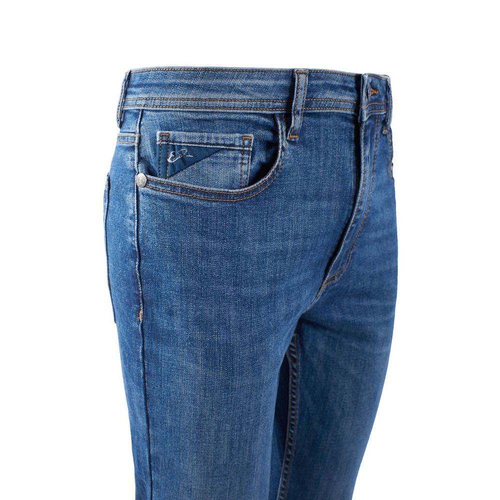 Yes Zee Men's Dark Blue Wash Denim Jeans