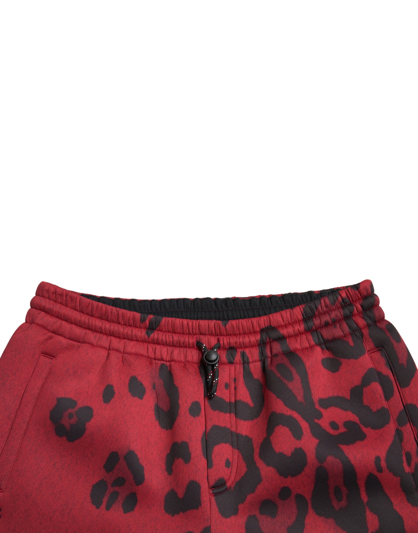  - Elegant Leopard Print Joggers in Red and Black