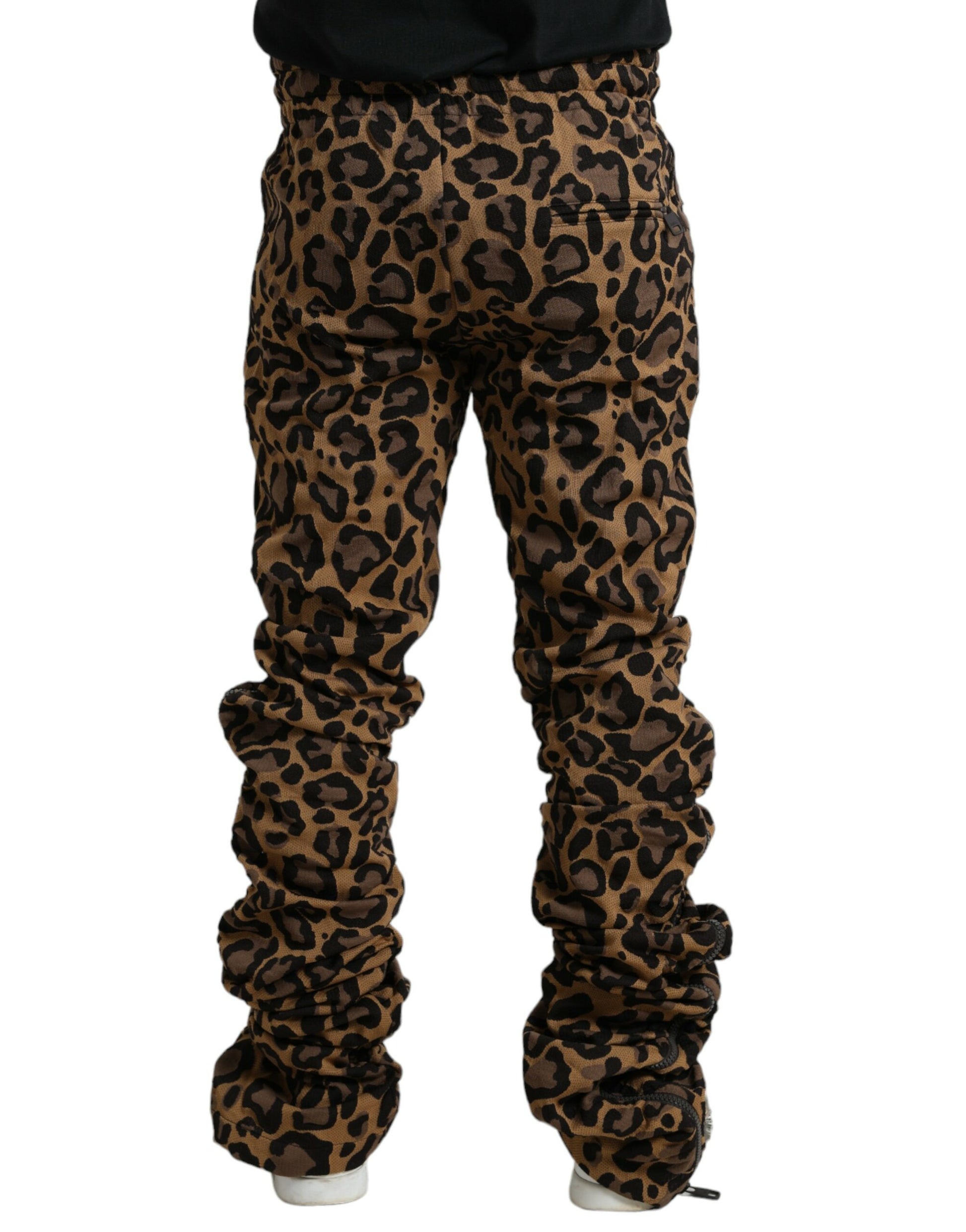 Brown Leopard Print Jogger Pants