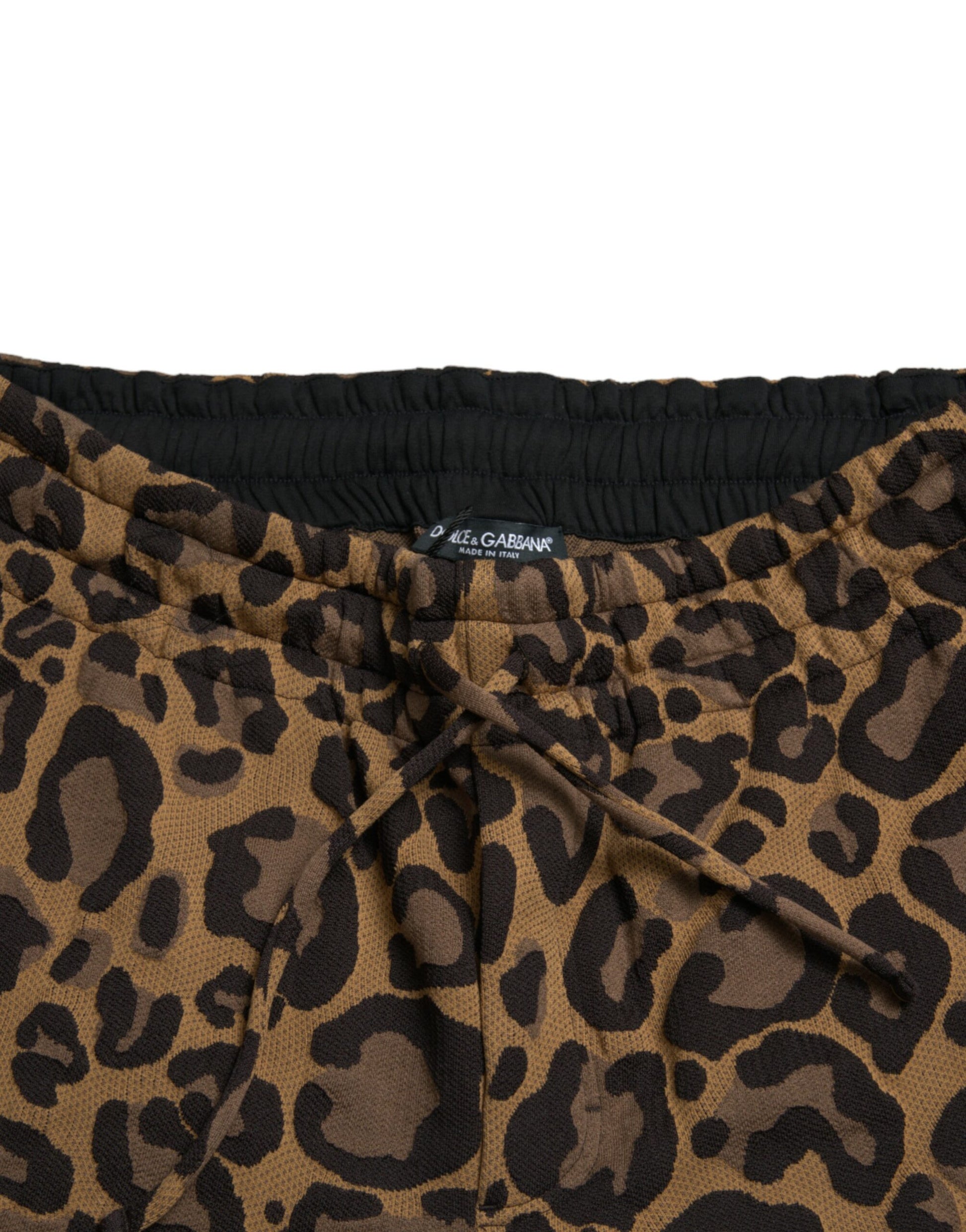 Brown Leopard Print Jogger Pants