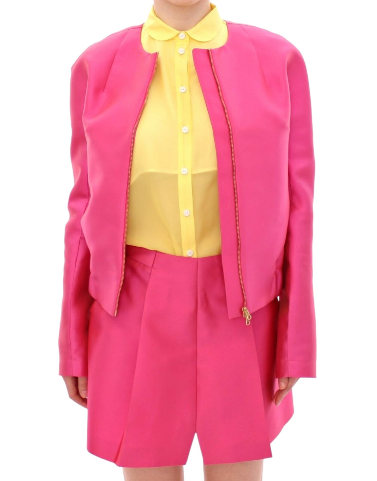  - Elegant Pink Silk Blend Jacket