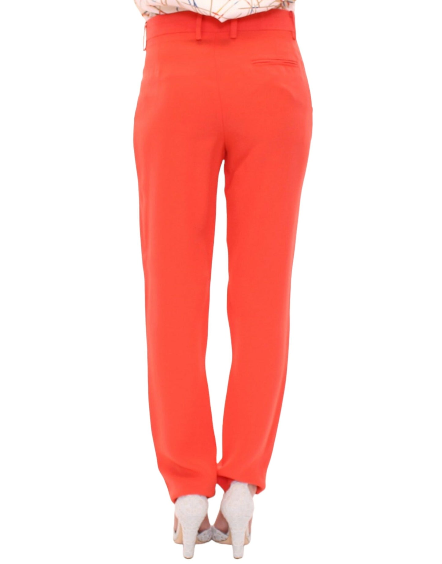  - Chic Orange Boyfriend Pants - Italian Crafted