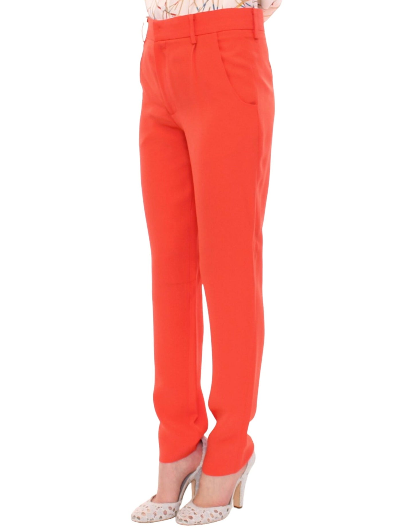  - Chic Orange Boyfriend Pants - Italian Crafted