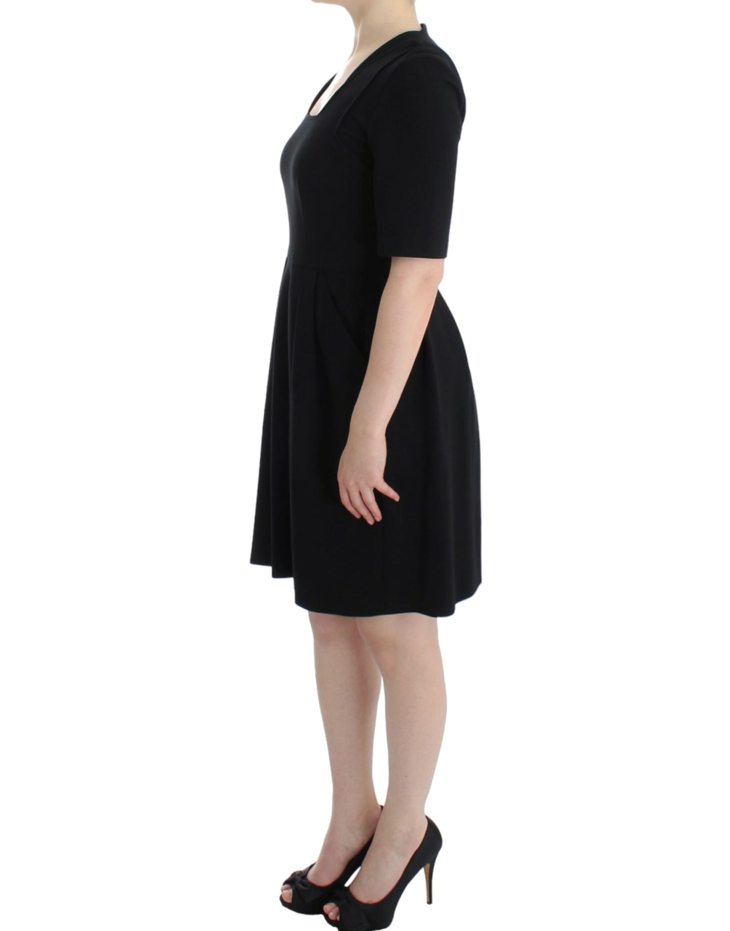  - Elegant Black Short Sleeve Venus Dress