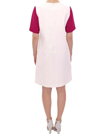  - Chic White and Pink Shift Robot Dress