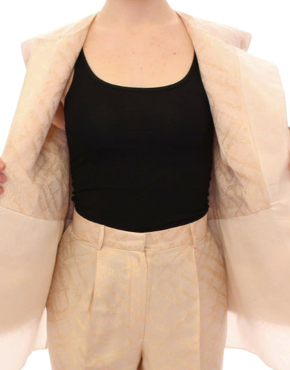  - Exquisite Beige Brocade Sleeveless Jacket Vest