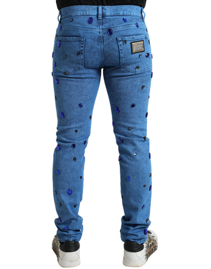  - Crystal Embellished Skinny Denim Jeans