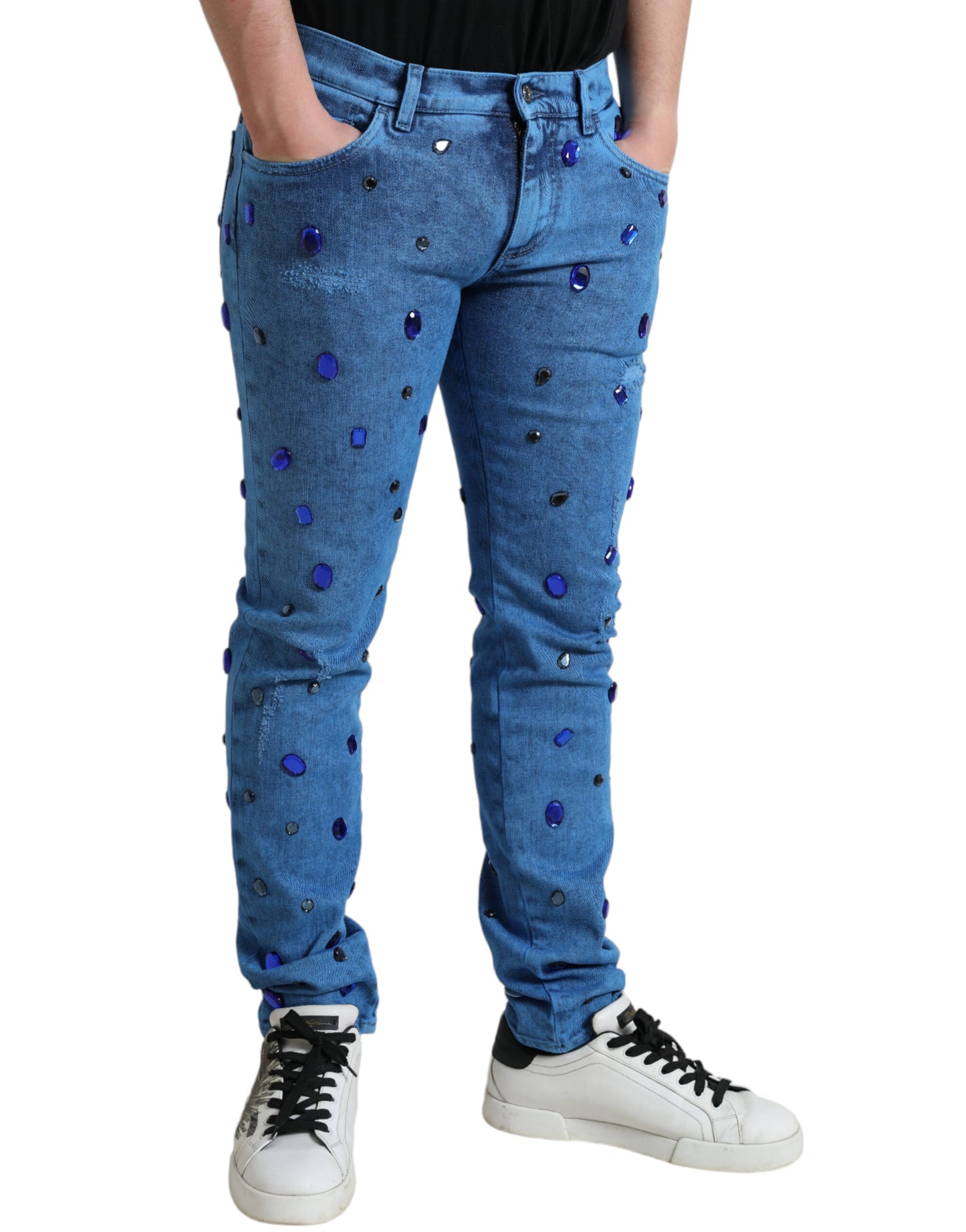  - Crystal Embellished Skinny Denim Jeans