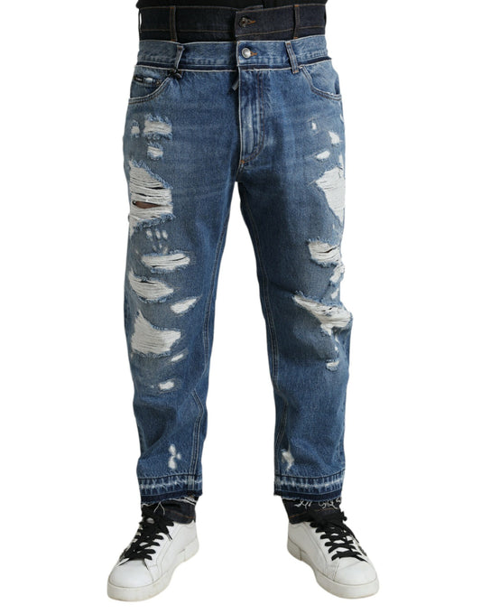  - Chic Skinny Tattered Denim Jeans