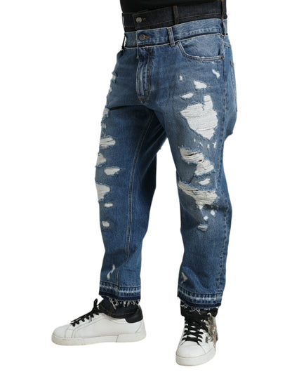  - Chic Skinny Tattered Denim Jeans