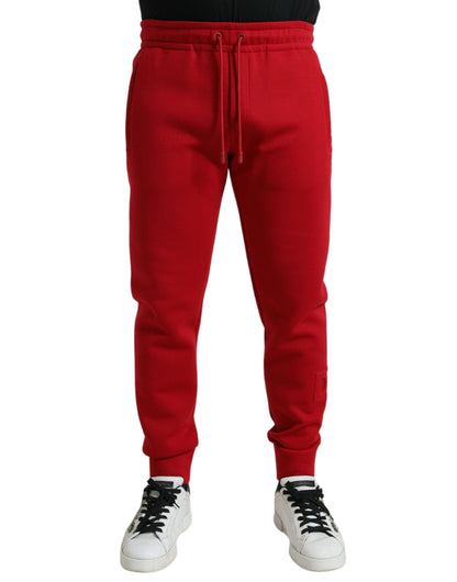 Sizzling Red Cotton Blend Jogger Pants - The Luxe Alliance