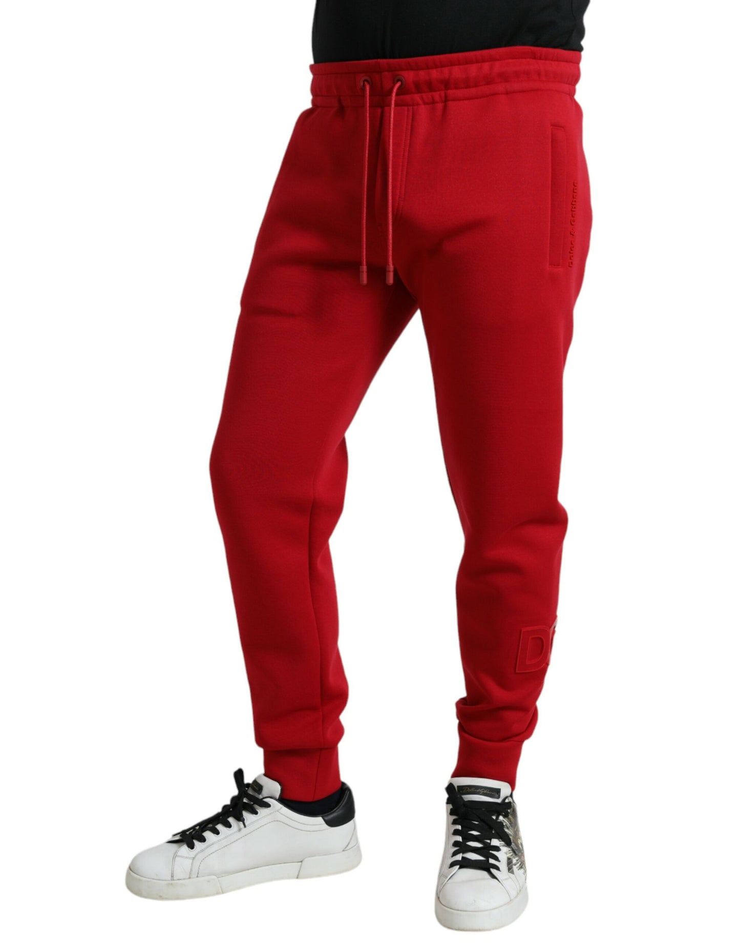  - Sizzling Red Cotton Blend Jogger Pants