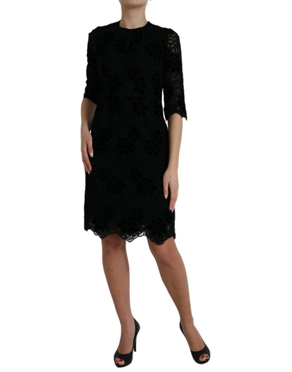  - Elegant Floral Lace Sheath Dress