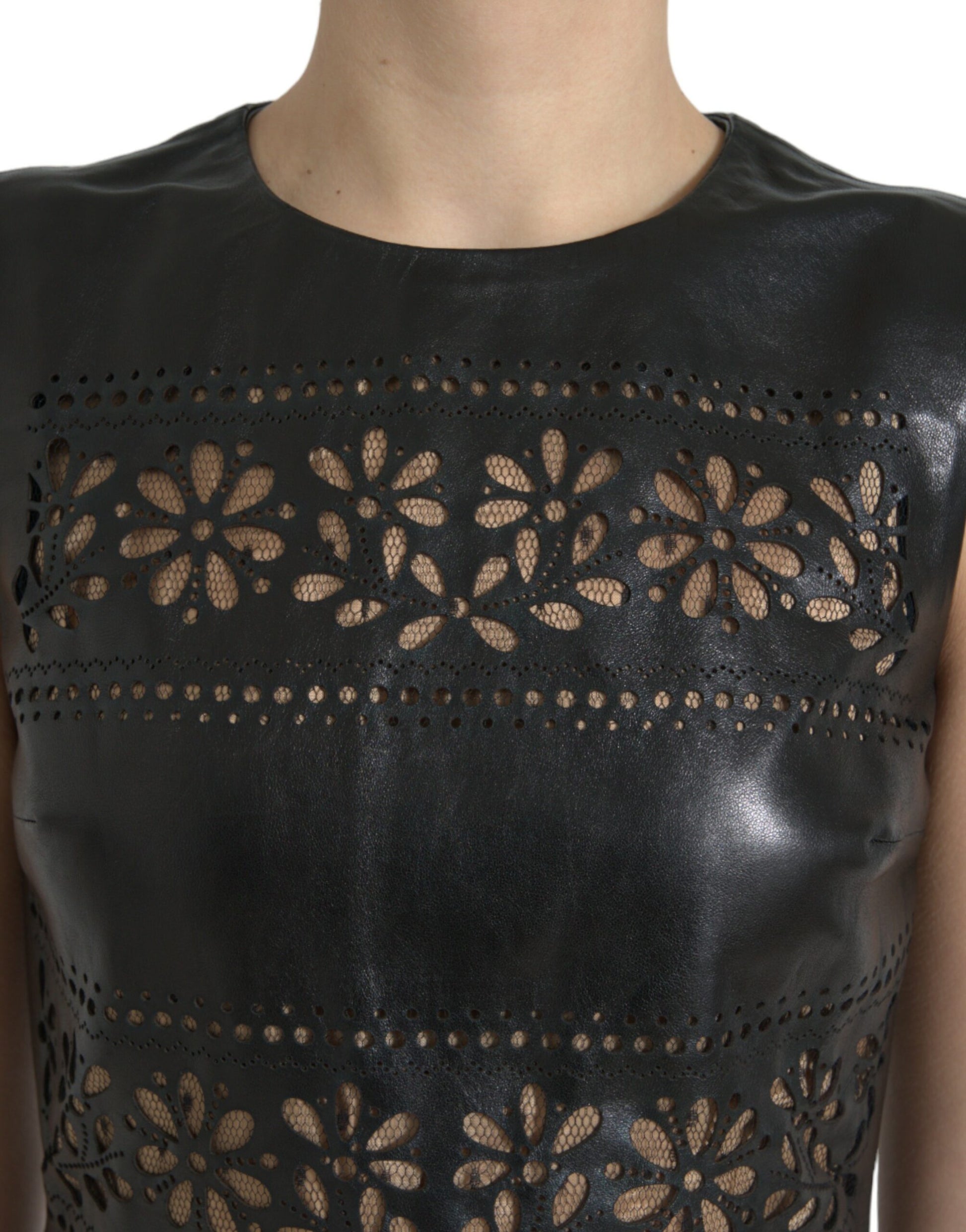 Black Laser-Cut A-Line Dress