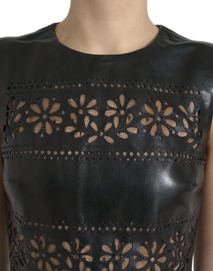  - Black Laser-Cut A-Line Dress