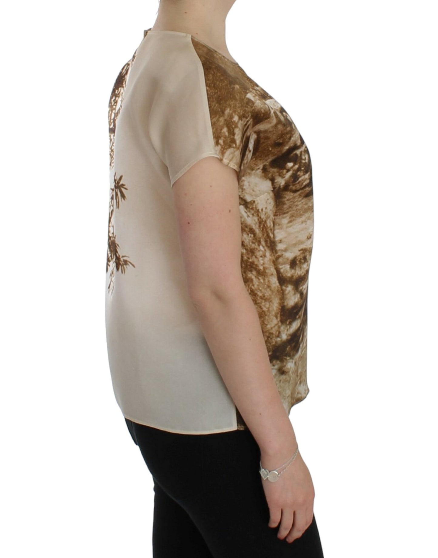  - Enchanted Sicily Taormina Print Silk Blouse