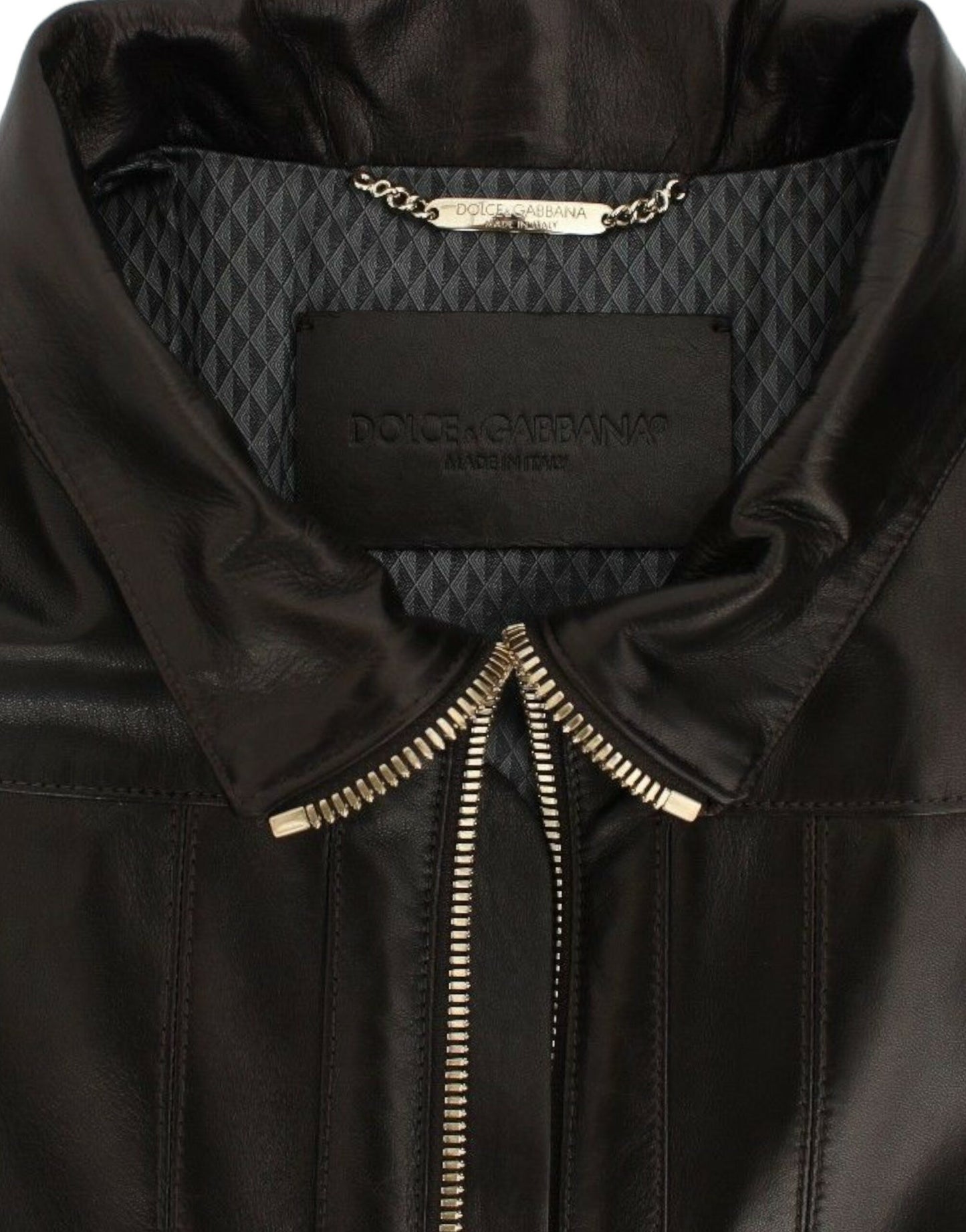 Elegant Brown Gold-Detailed Leather Jacket - The Luxe Alliance