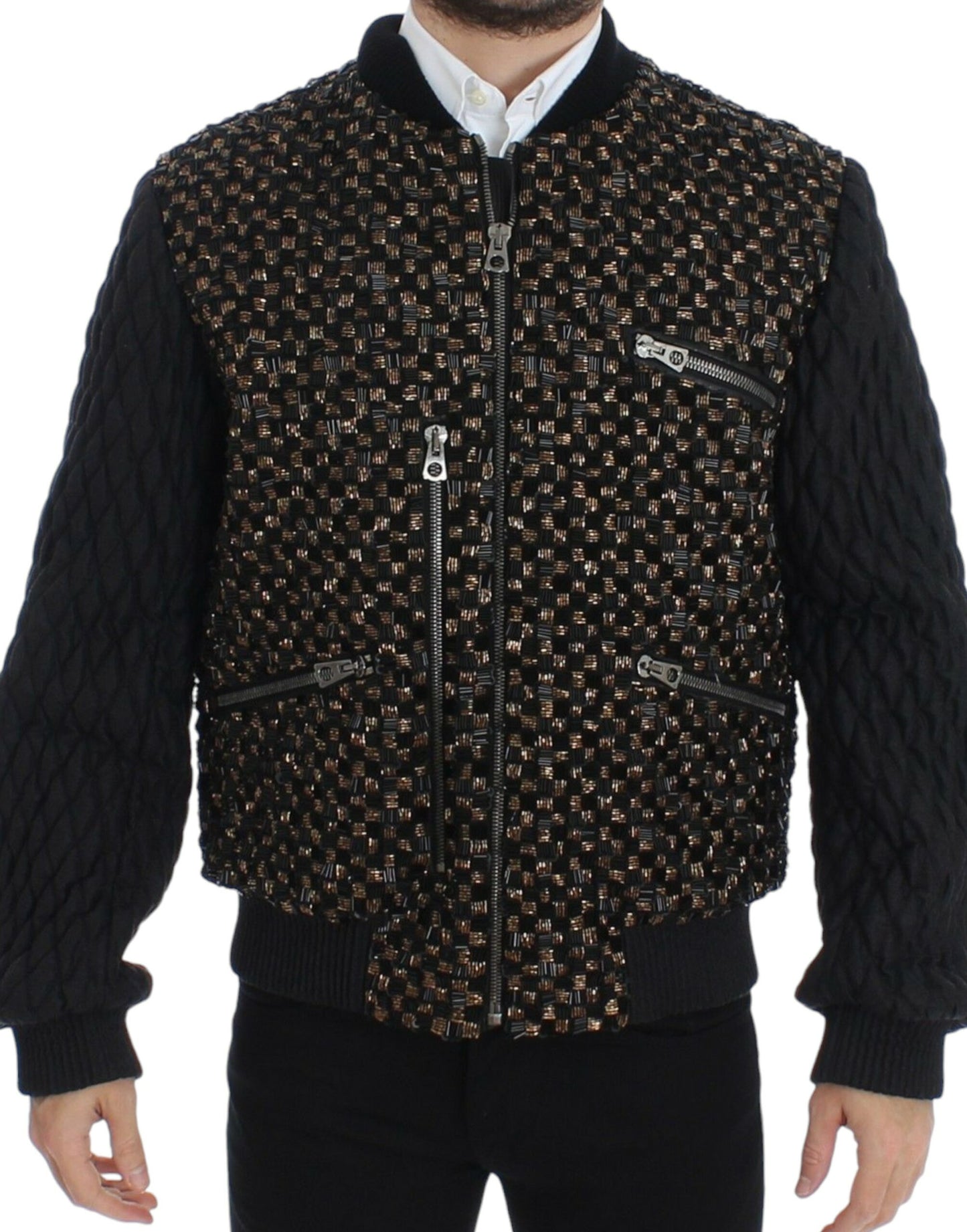  - Elegant Black Sequined Designer Jacket