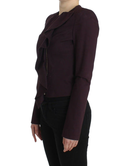  - Elegant Purple Cotton Blend Blazer