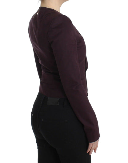  - Elegant Purple Cotton Blend Blazer