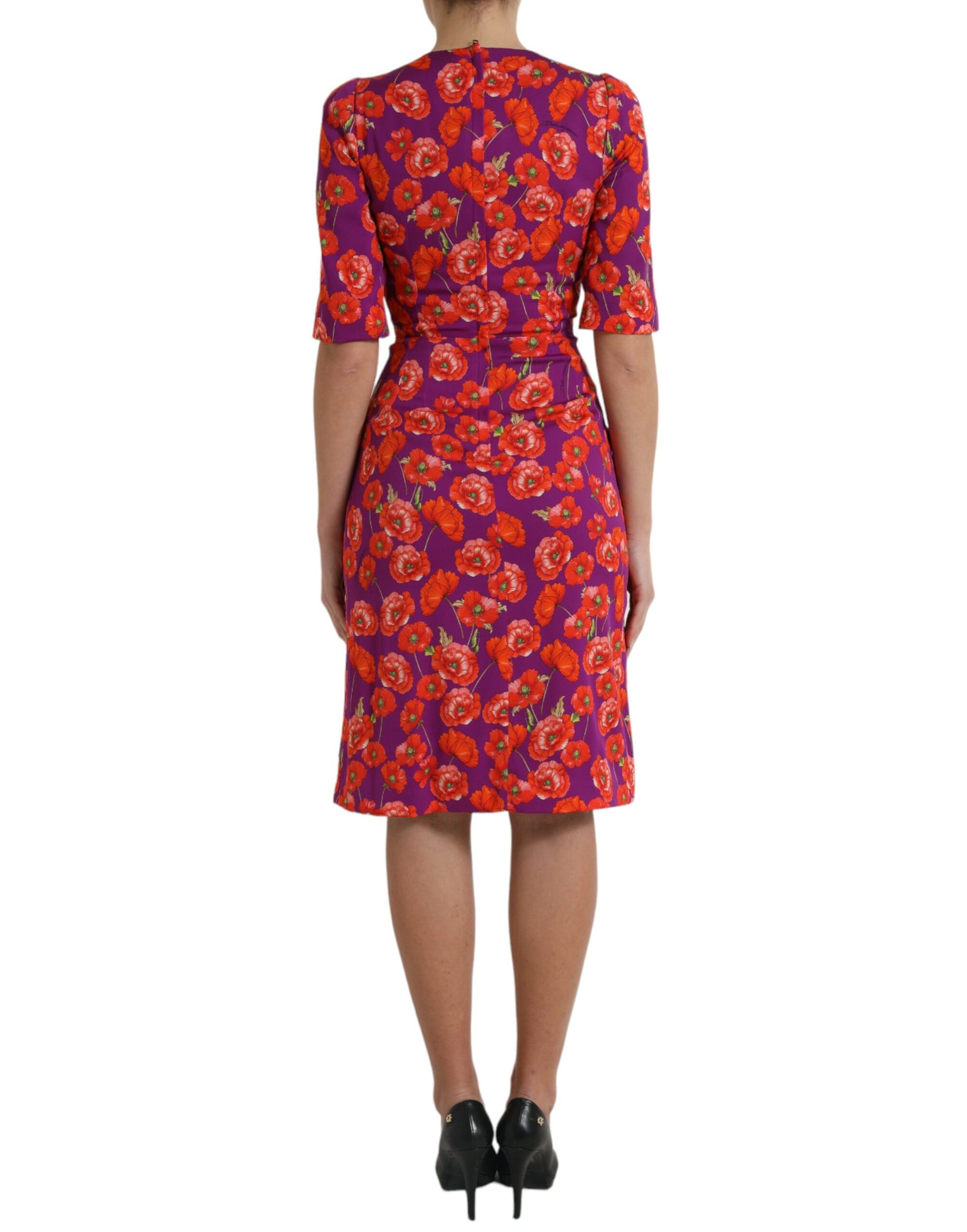 Vibrant Floral Silk Charmeuse Dress by Dolce & Gabbana