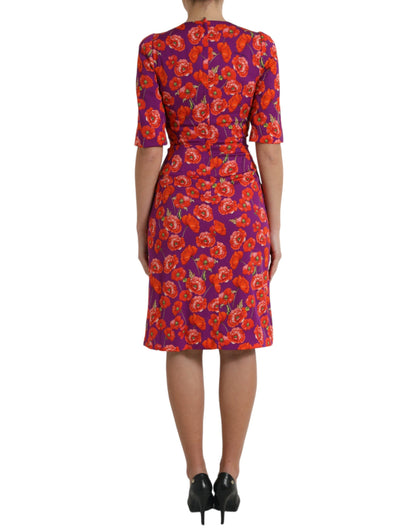  - Vibrant Floral Silk Charmeuse Dress