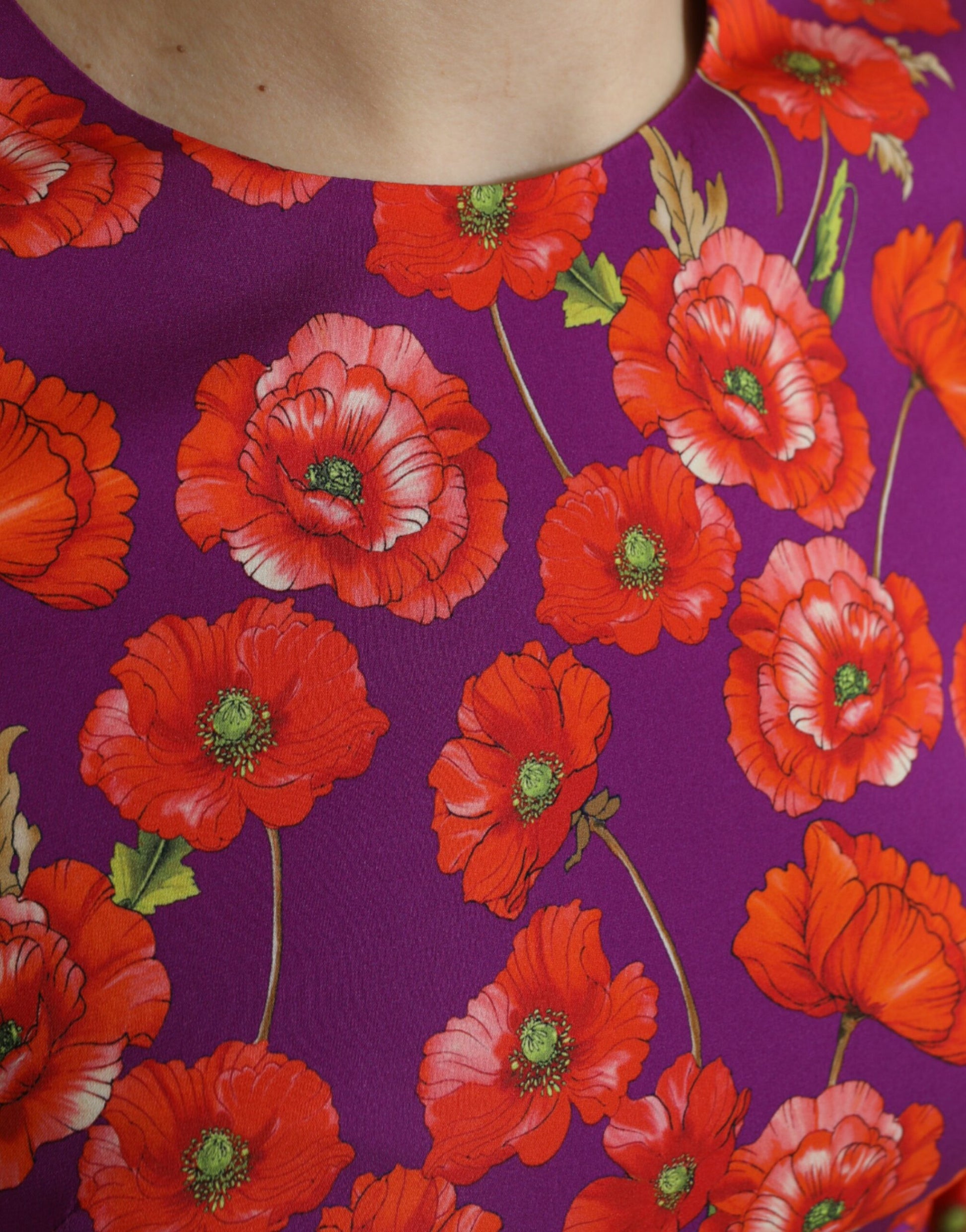 Vibrant Floral Silk Charmeuse Dress by Dolce & Gabbana
