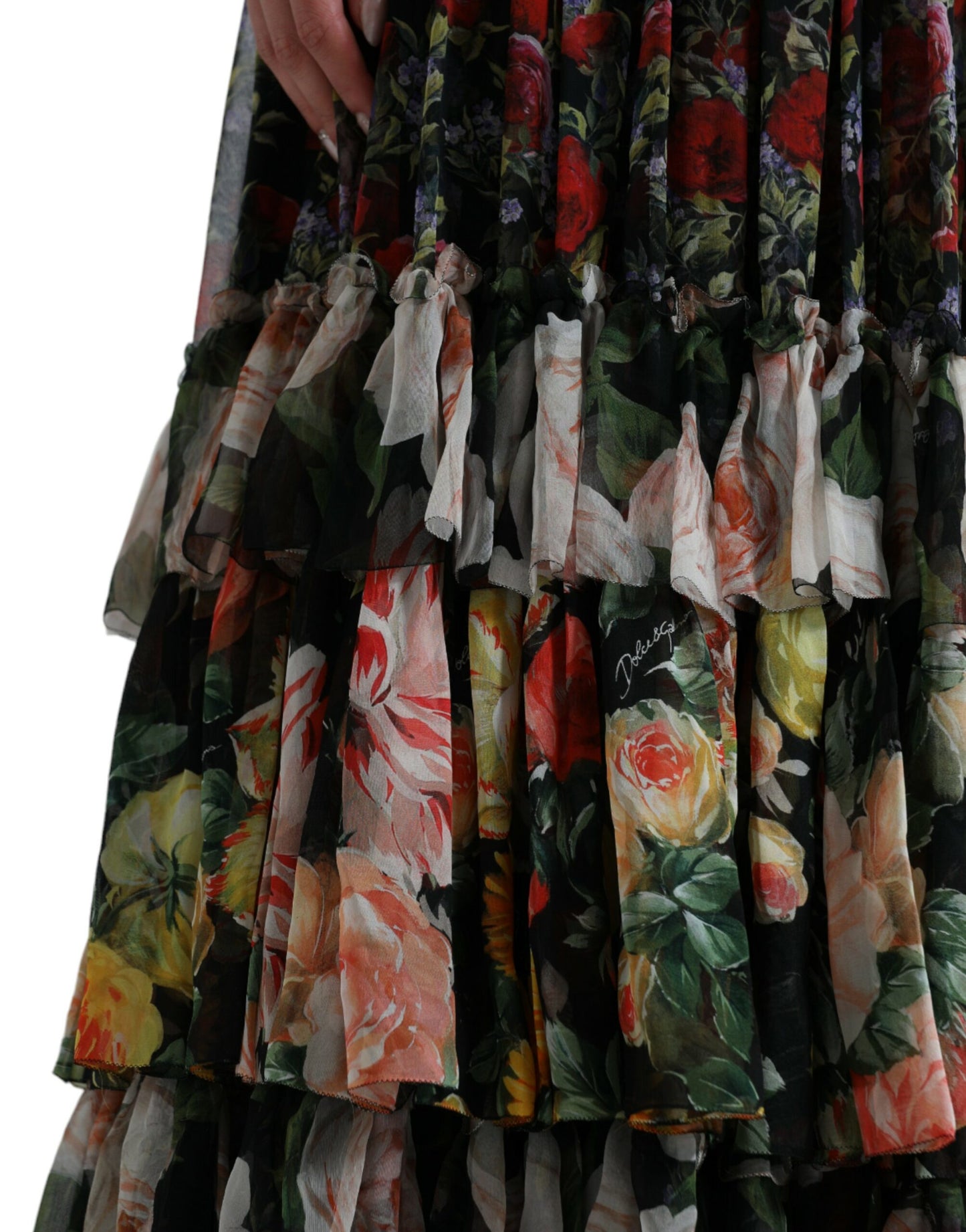  - Vibrant Silk Floral Maxi Dress