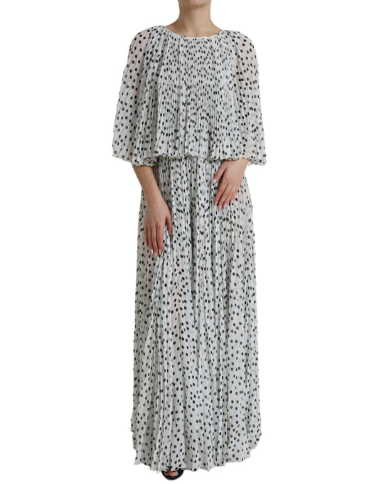  - Elegant Polka Dots Maxi Dress