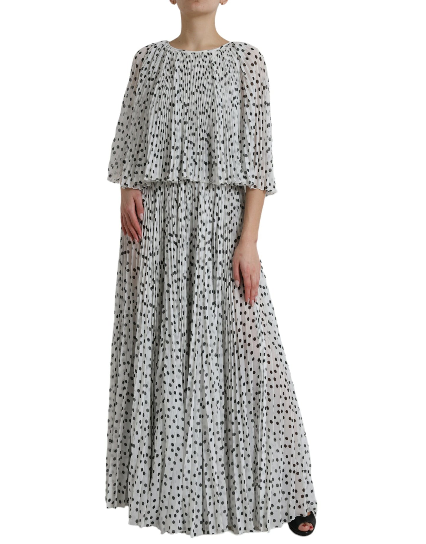  - Elegant Polka Dots Maxi Dress