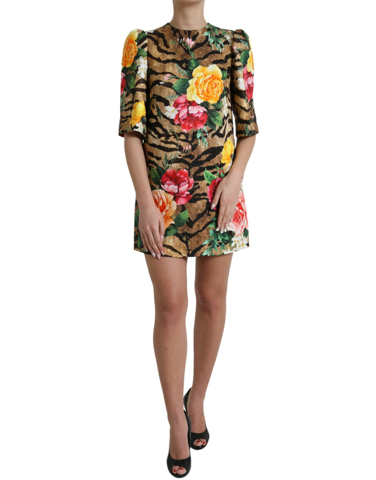  - Animal & Floral Print Mini Shift Dress