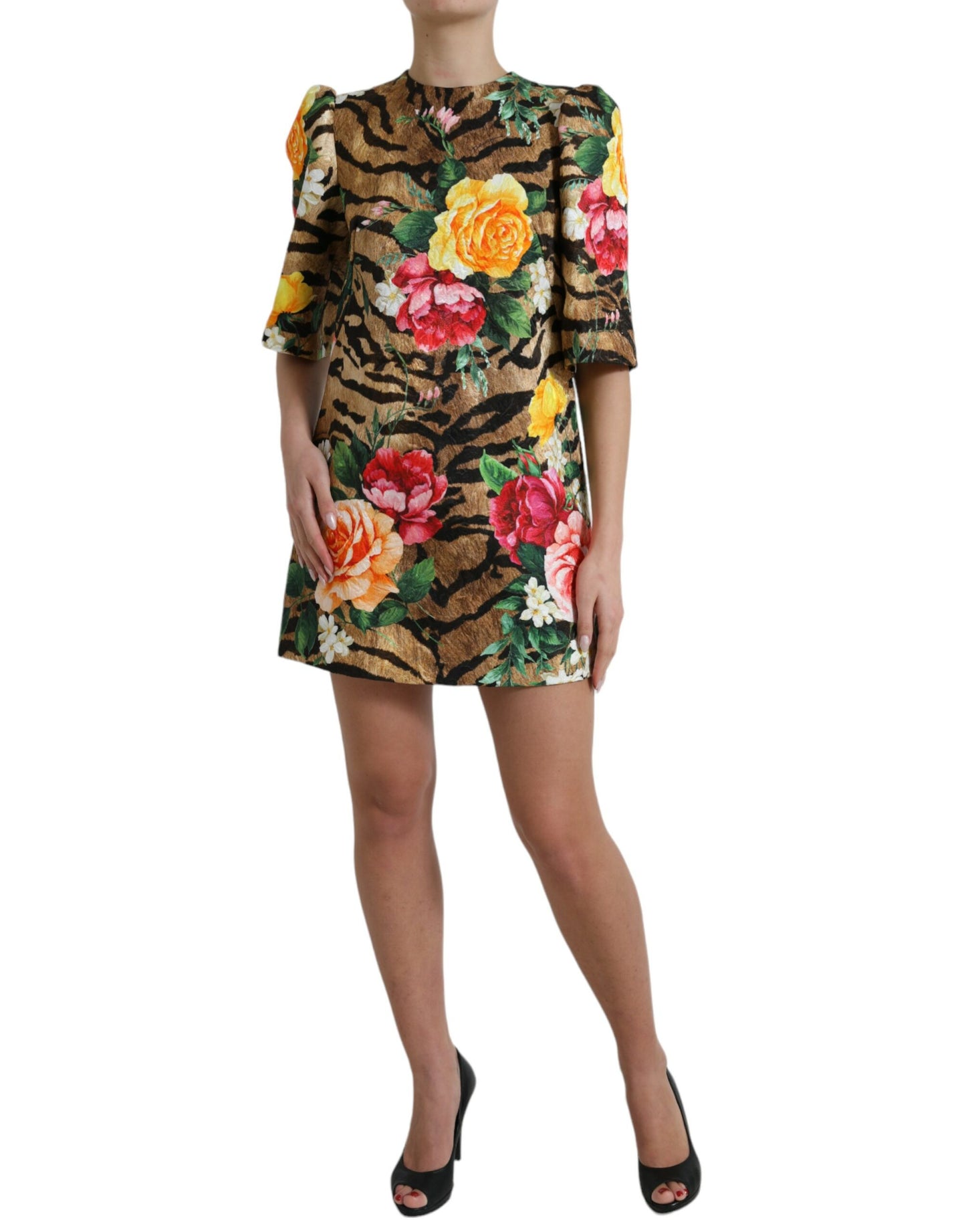  - Animal & Floral Print Mini Shift Dress