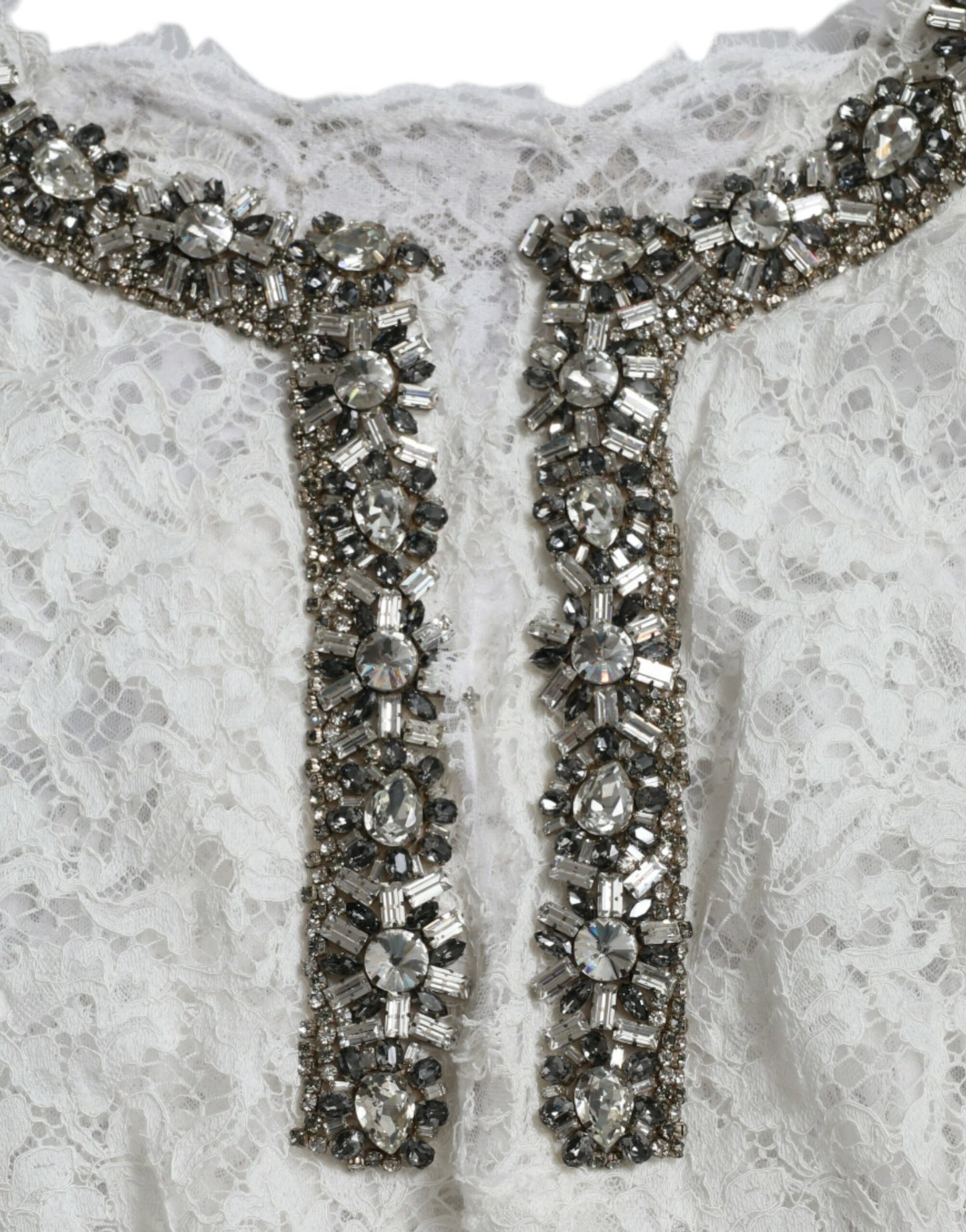  - Elegant White Shift Dress with Crystal Embellishment