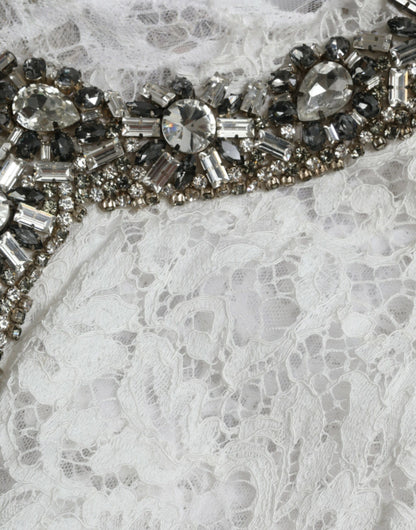  - Elegant White Shift Dress with Crystal Embellishment