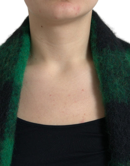  - Elegant Checkered Poncho Jacket