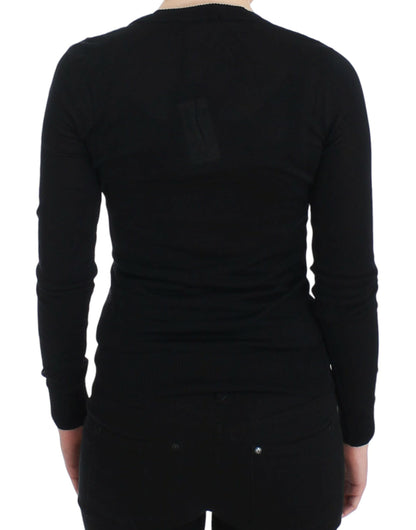  - Elegant Black Deep Crewneck Sweater