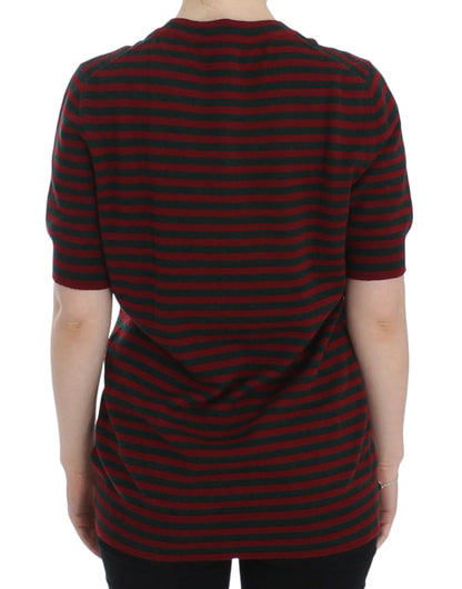  - Elegant Striped Cashmere Crewneck Sweater